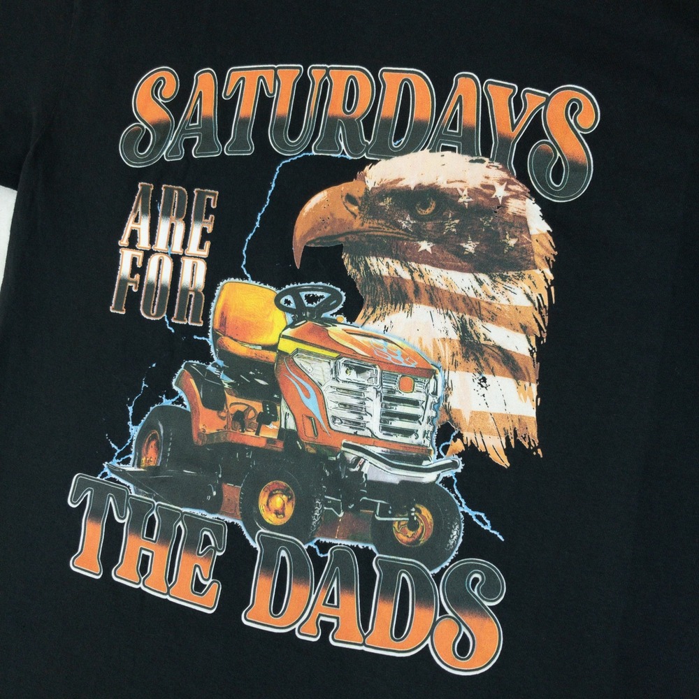 Barstool Sports Graphic T-Shirt Mens Small Black Saturdays Are For Dads Eagle